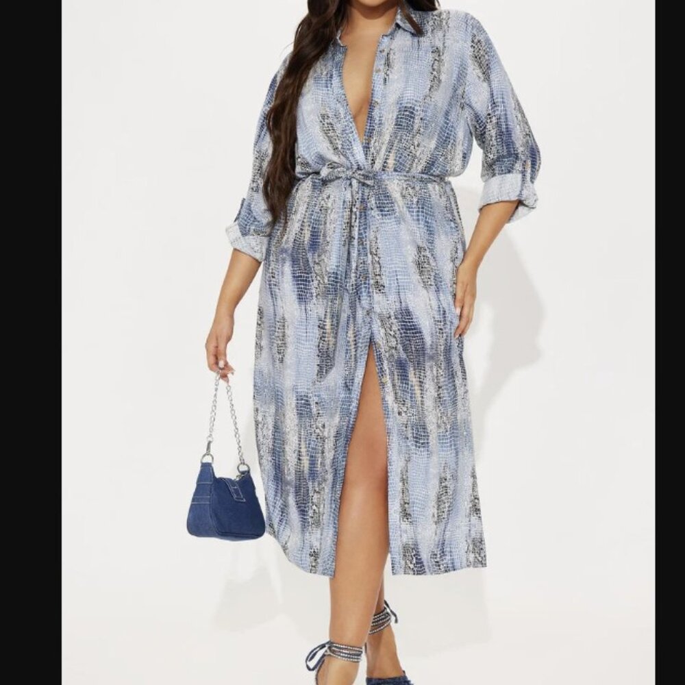 Fashion Nova Jolene Midi Shirt Dress